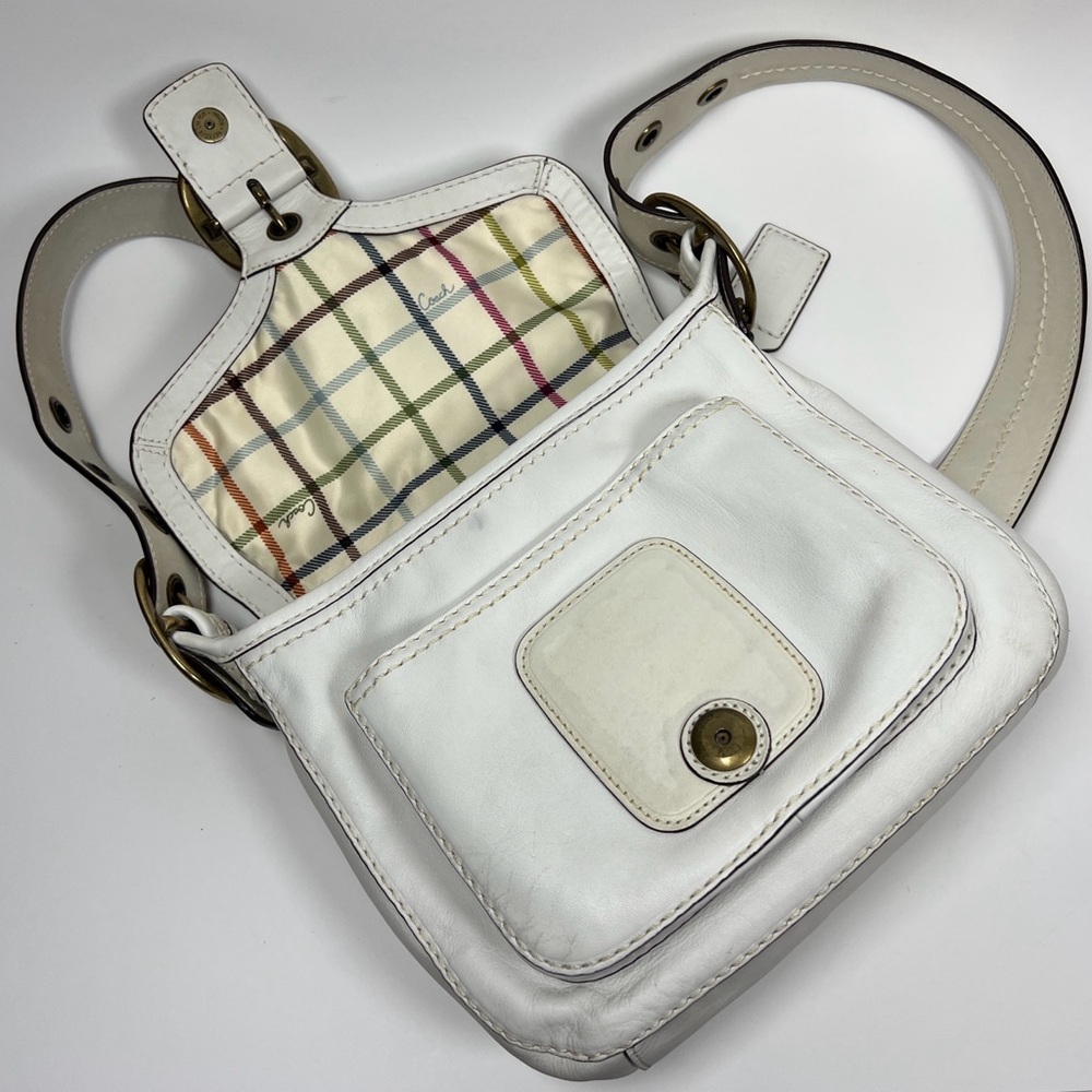Vintage Legacy Coach Bleecker 11418 Shoulder Crossbody Flap Bag White - Picture 4 of 16